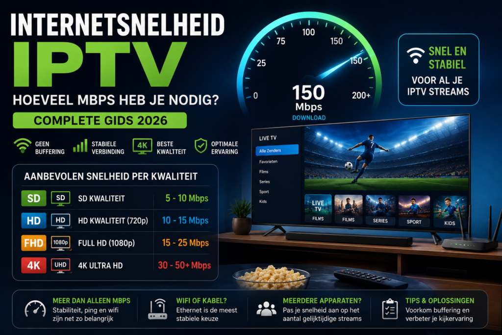 Welke internetsnelheid IPTV heb je nodig voor?